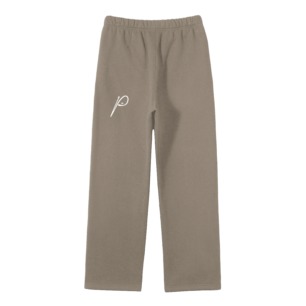 Unisex Solid Color Fleece Straight Leg Pants