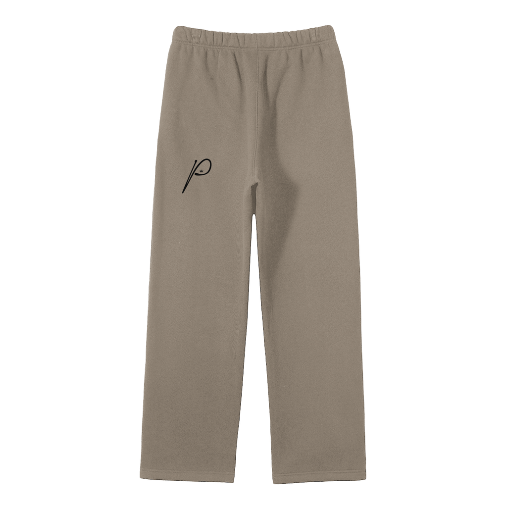 Unisex Solid Color Fleece Straight Leg Pants