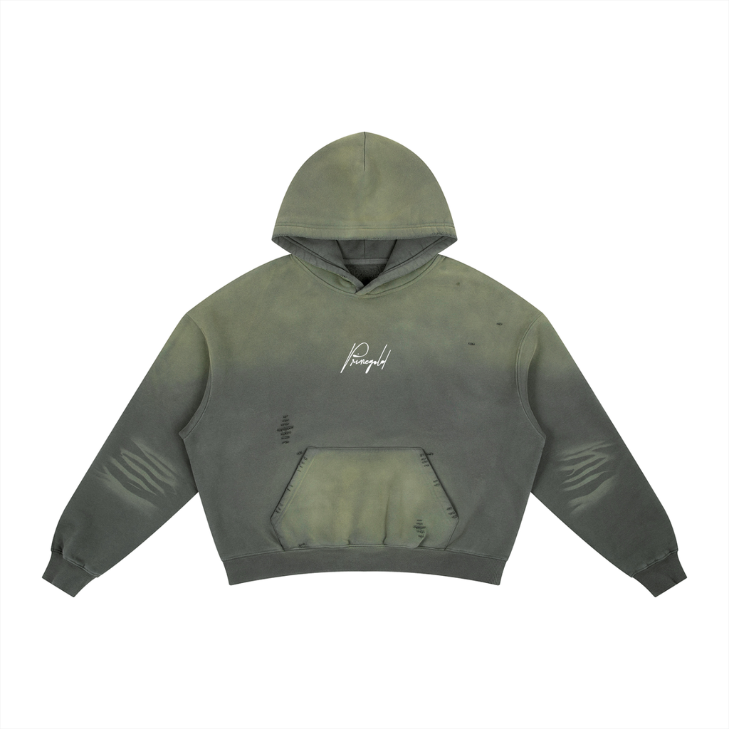 Frayed Sunfade Boxy Fleece Hoodie