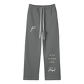 Unisex Solid Color Fleece Straight Leg Pants